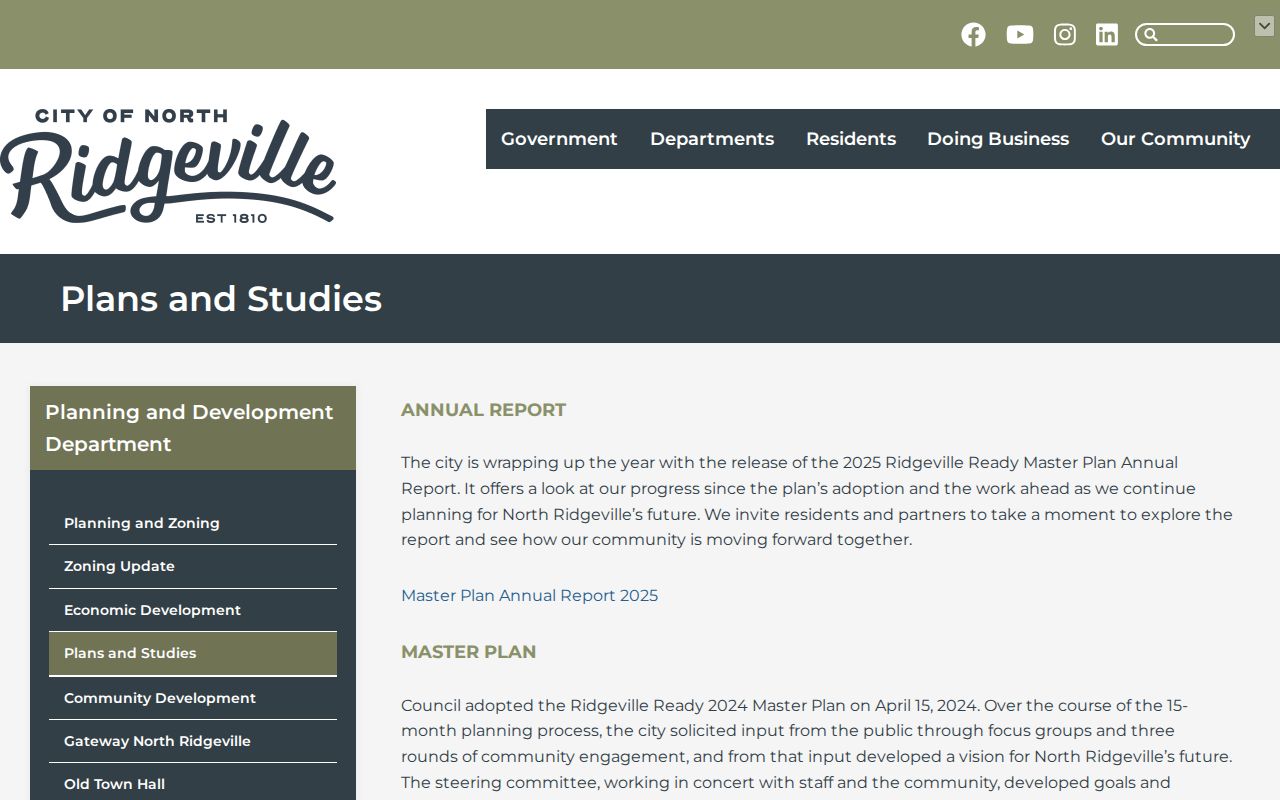 North Ridgeville ZIP code directory plans and studies source