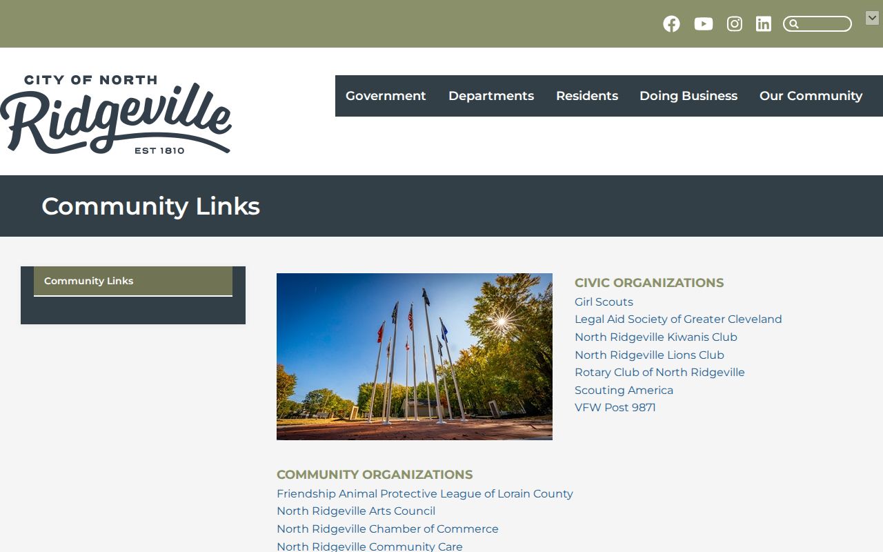 North Ridgeville neighbors Community Links civic contact page